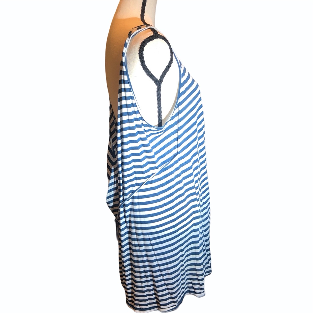 Demylee Pima Cotton Blue/White Stripe Tank/Tunic — image 5 of 8